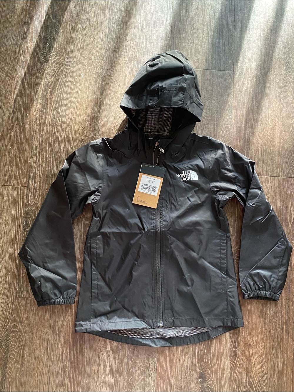 The North Face Girl Zipline Rain Jacket, TNF Black, XS (6), New